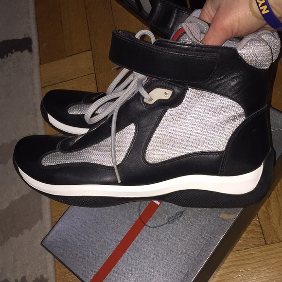 Mens prada American cup classic high tops sneakers - Picture 1 of 8